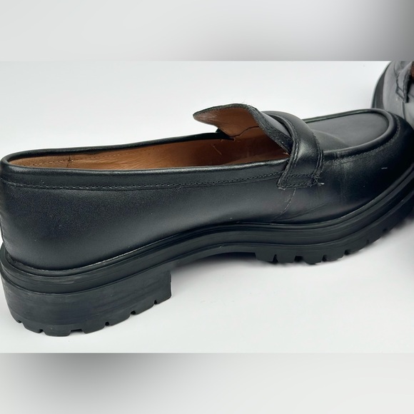 Madewell Womens Corinne Black Leather Lug Sole Slip On Loafers size 8.5 - Picture 3 of 8